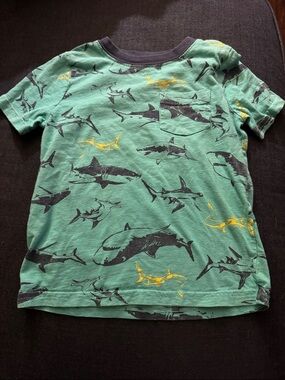 Carter's Green Short Sleeve Shark Tee with Yellow Accents